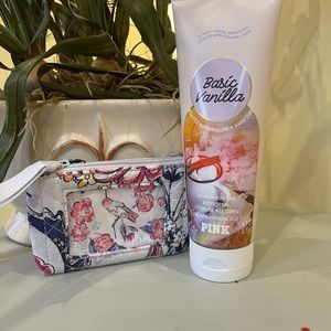 VS PINK lotion & Vera Bradley ID case/keychain